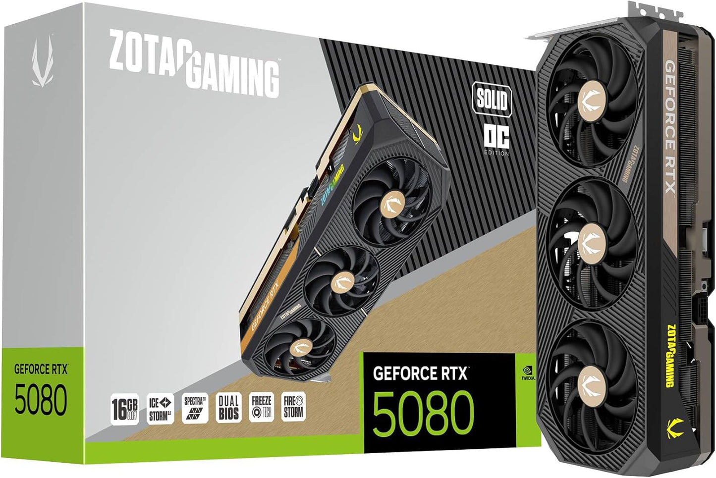 ZOTAC GAMING GeForce RTX 5080 SOLID OC 16GB GDDR7 Reflex 2 RTX AI