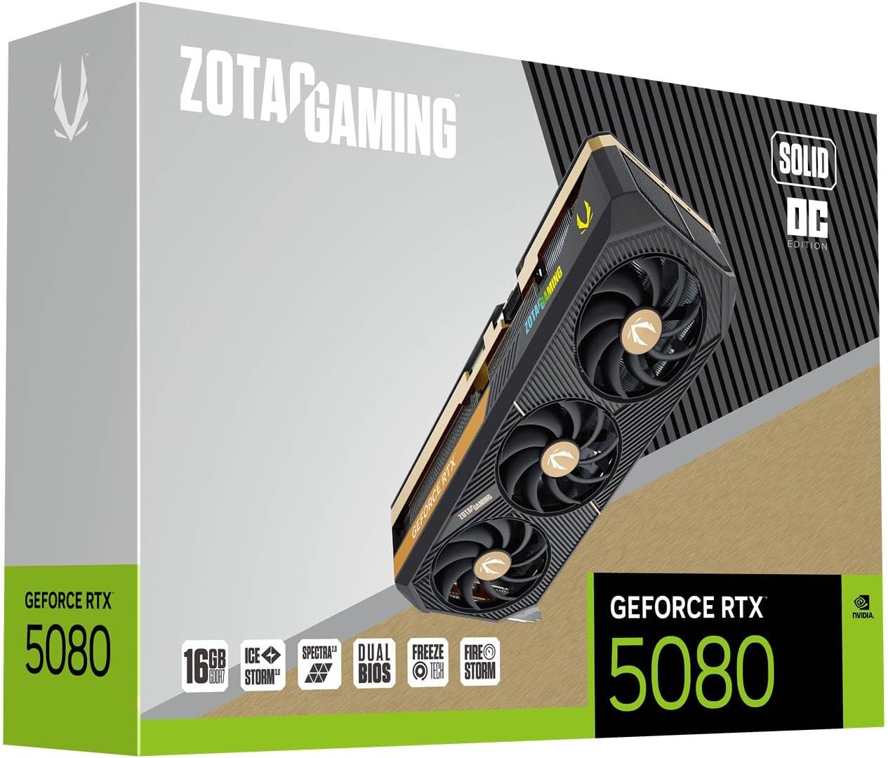 ZOTAC GAMING GeForce RTX 5080 SOLID OC 16GB GDDR7 Reflex 2 RTX AI