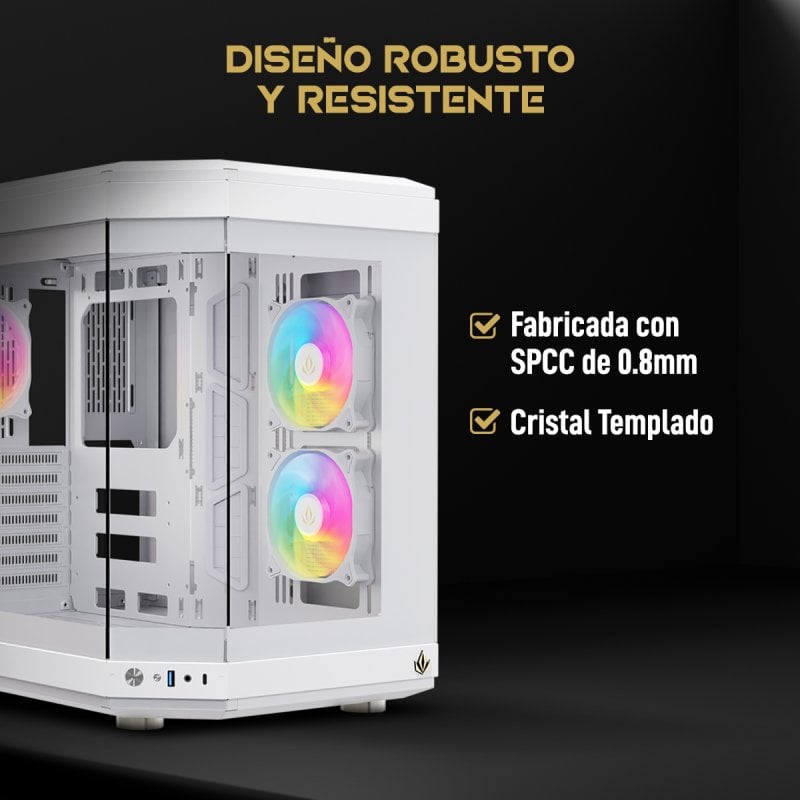 Forgeon Kyber ARGB Cristal Templado USB 3.0 Blanca