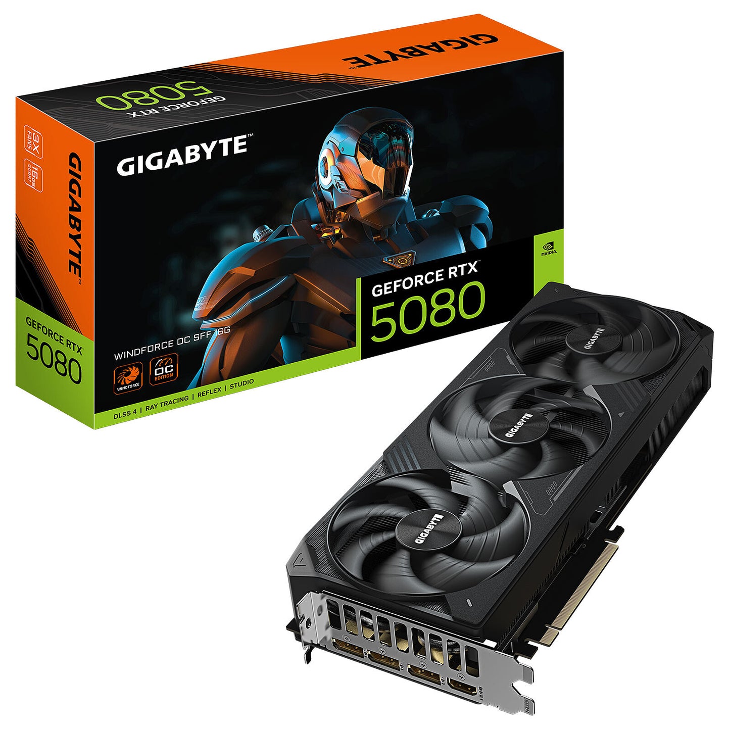 Gigabyte GeForce RTX 5080 WINDFORCE OC SFF 16GB GDDR7 Reflex 2 RTX AI DLSS4